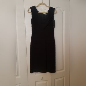 New w/tag. Adrianna Papell Sleeveless MidiCocktail V-Neck  Little Black Dress.